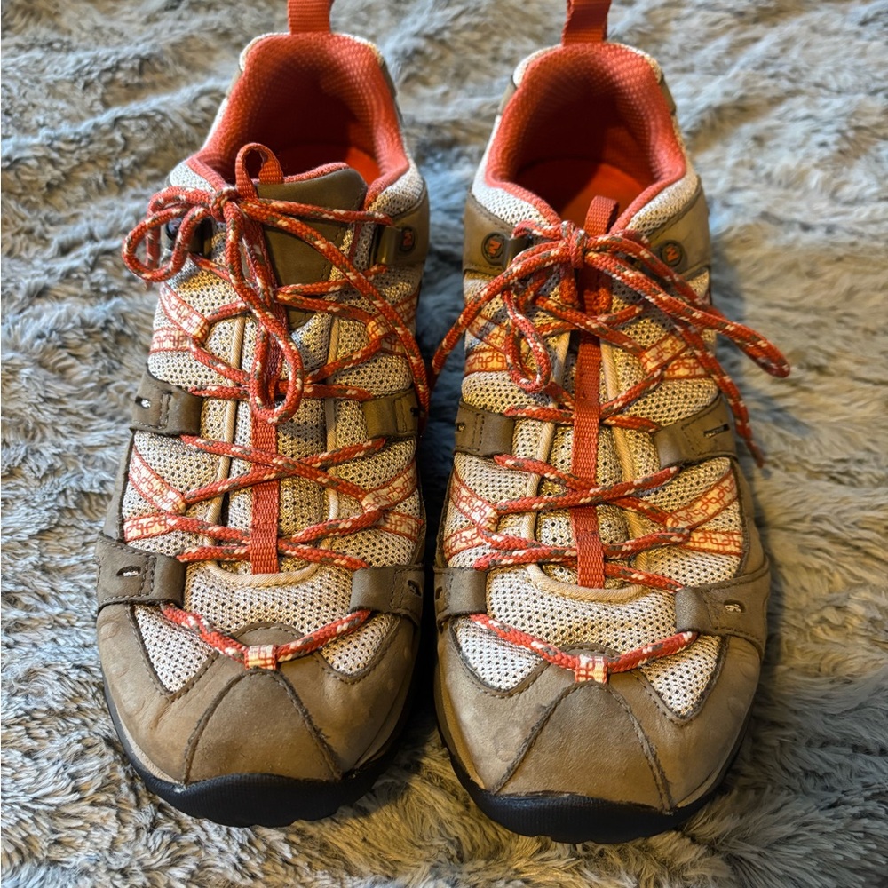 Brown and Orange Outdoor Sneakers